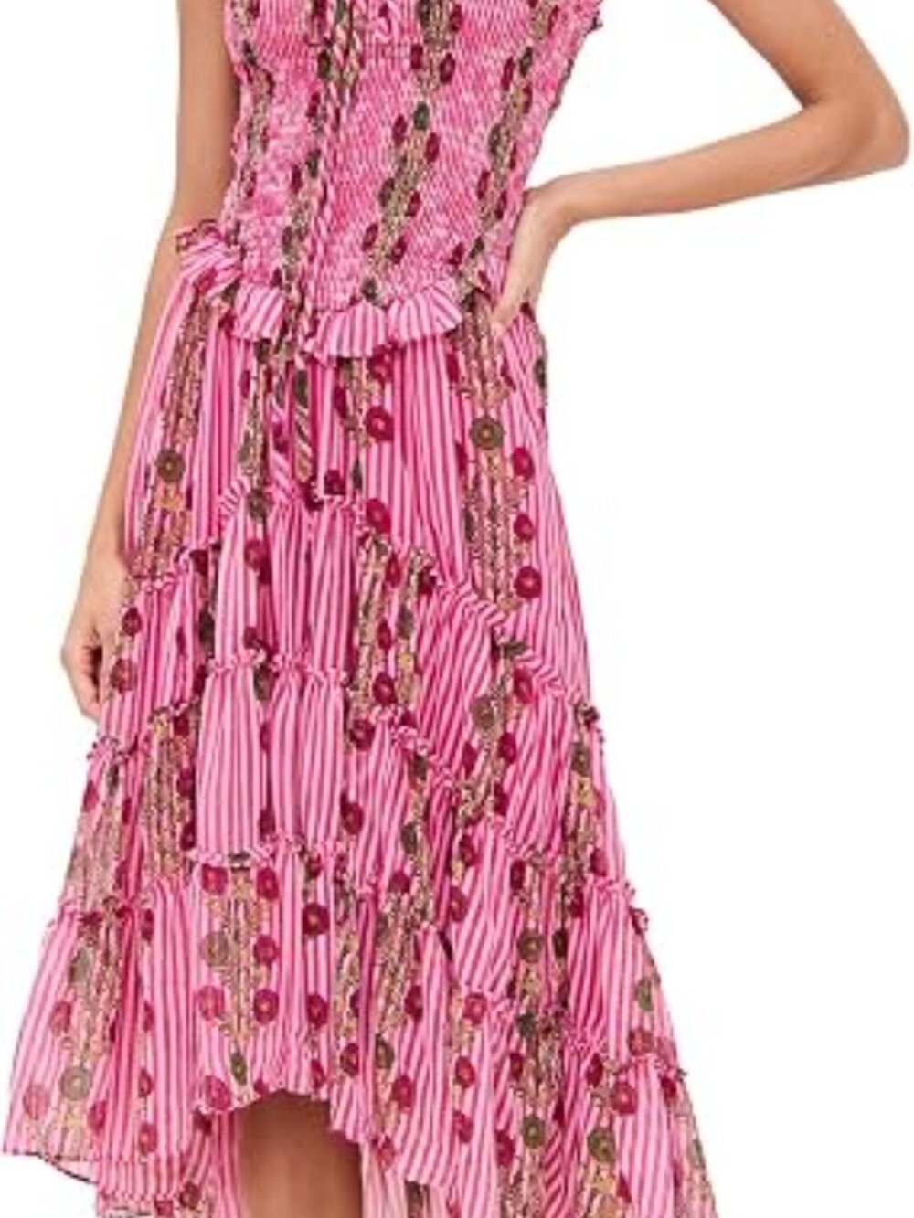 NEW NWT Free People Alejandra Pink Floral Garden Party Midi Dress - Picture 6 of 7